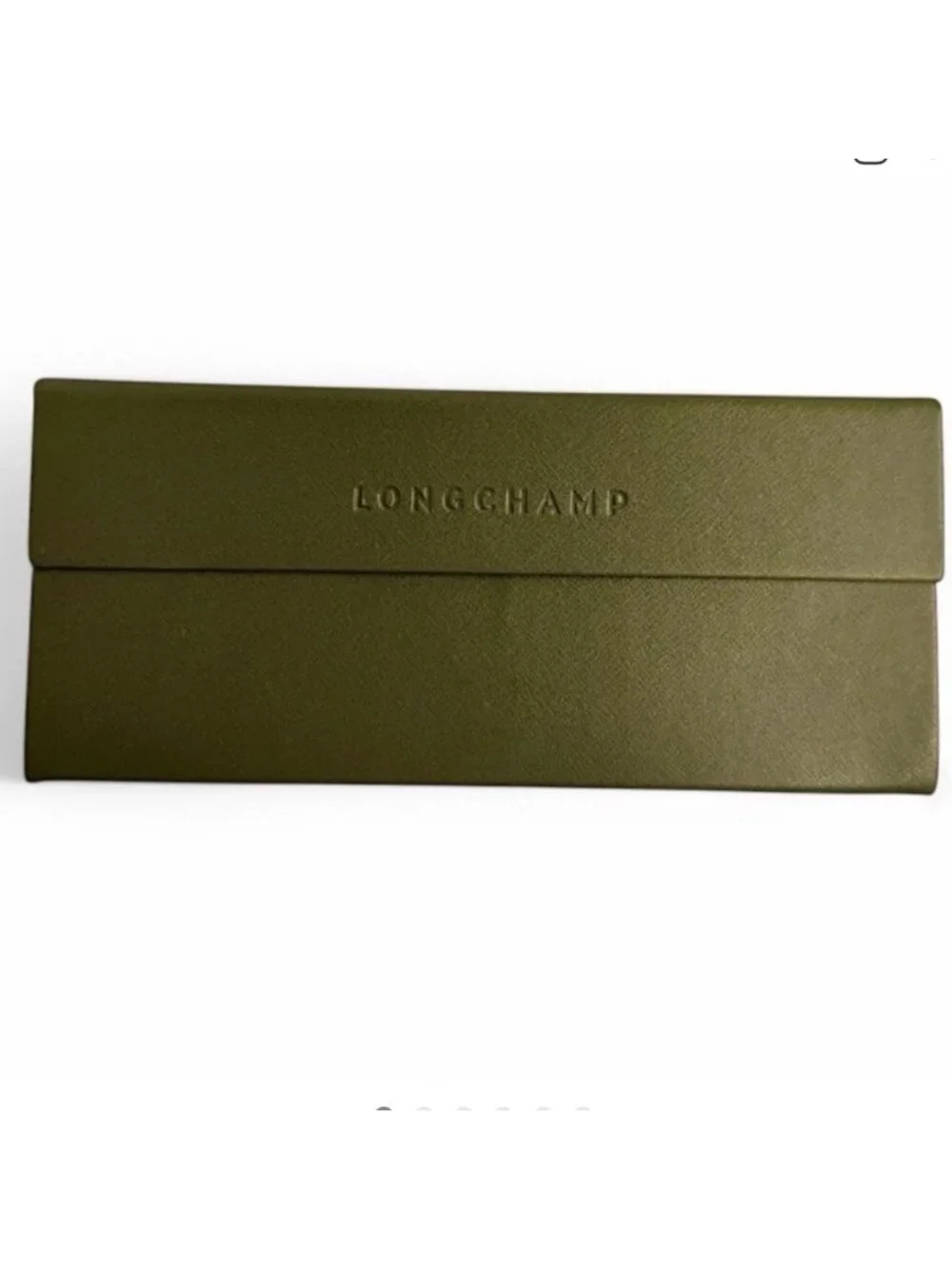 Longchamp Semi-Hard Shell Folding Eyeglasses Glasses Case Olive Green Designer